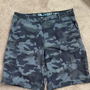 Salt Life Men's Cargo Shorts - Black and Gray Camo